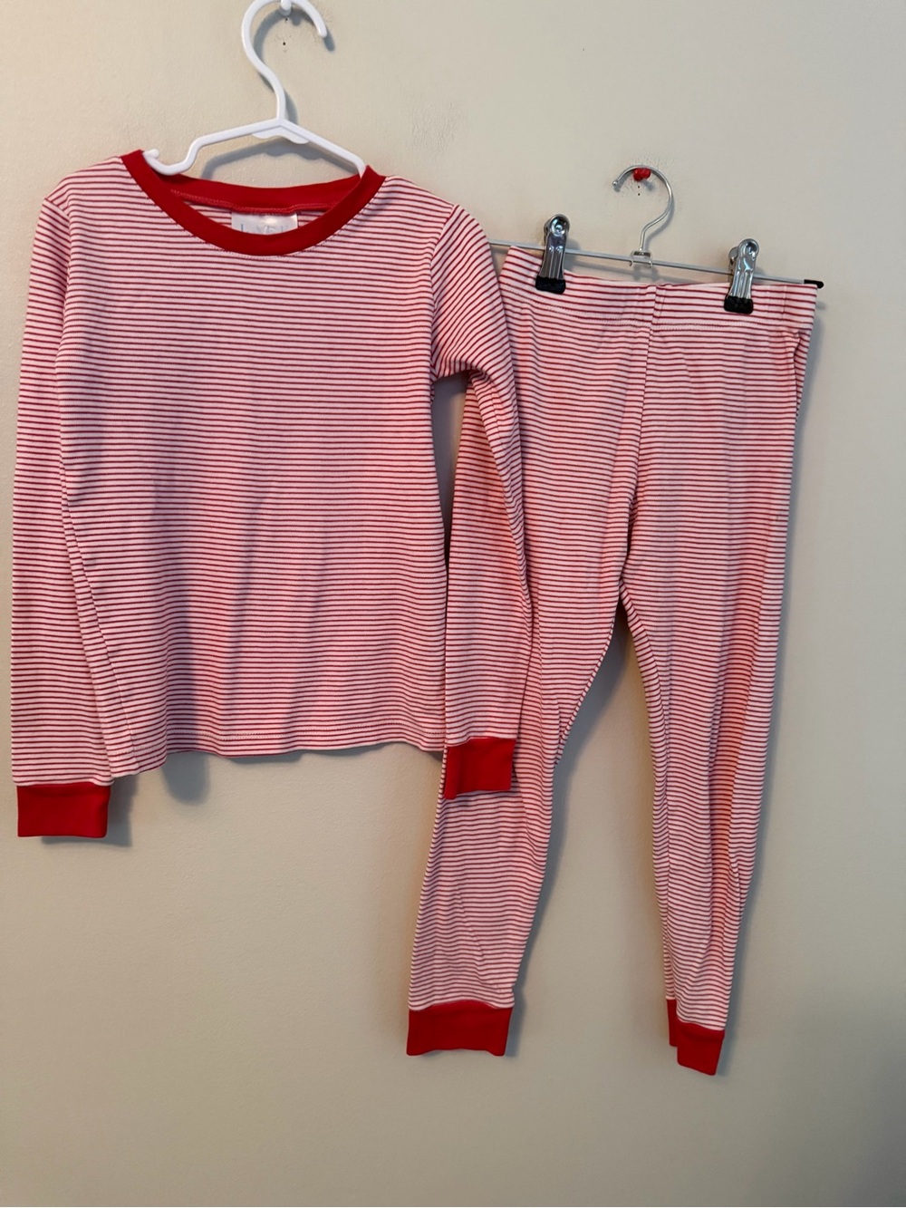 Lake Red & White Striped Pajama Set with Red Trim